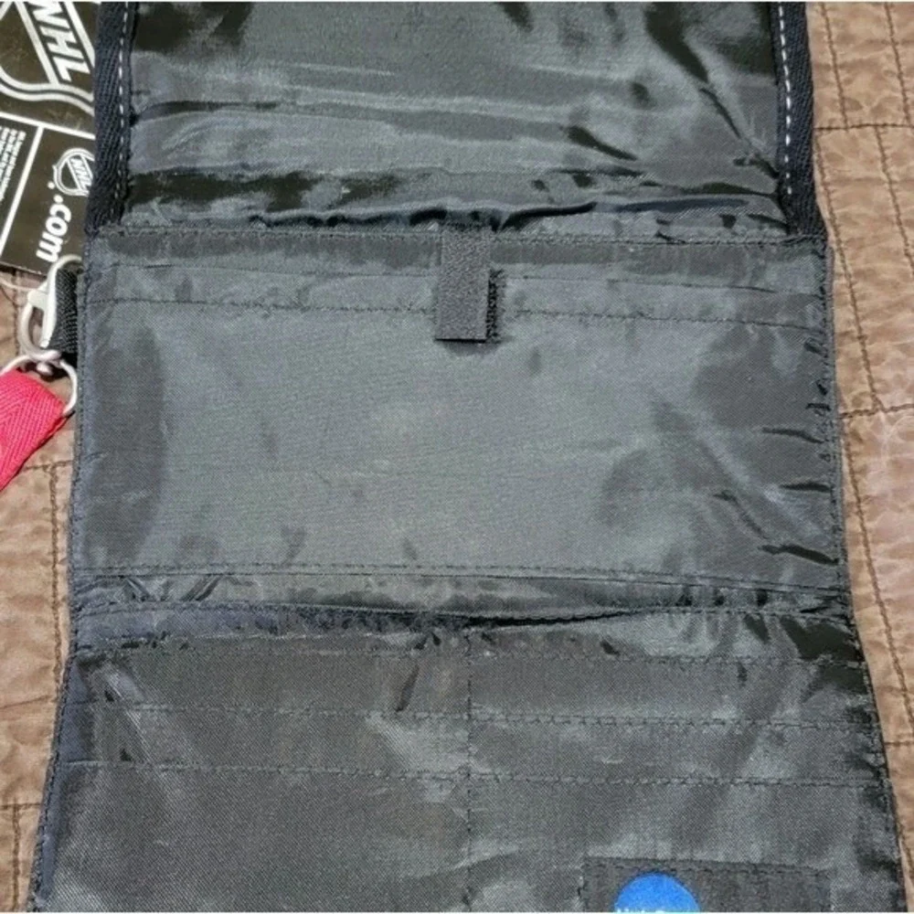 Black Calgary Flames NHL Wallet‎ with Red Strap